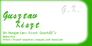 gusztav kiszt business card